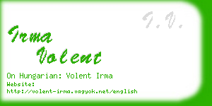 irma volent business card